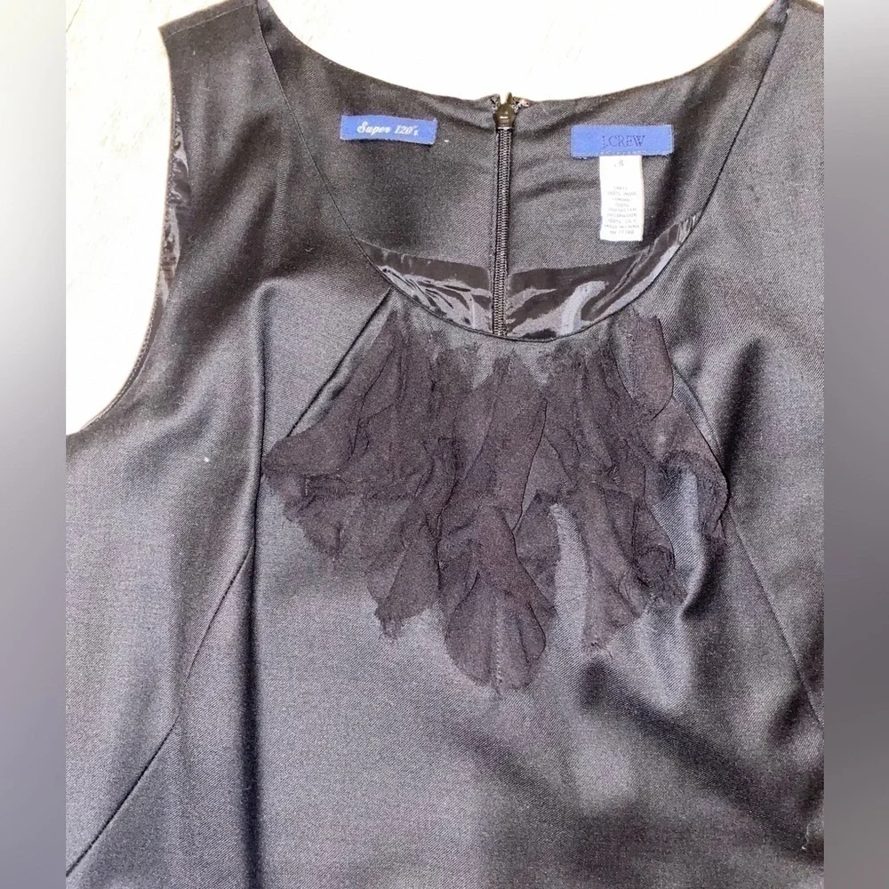 J Crew Black Dress with Embellished Neckline - Picture 2 of 6
